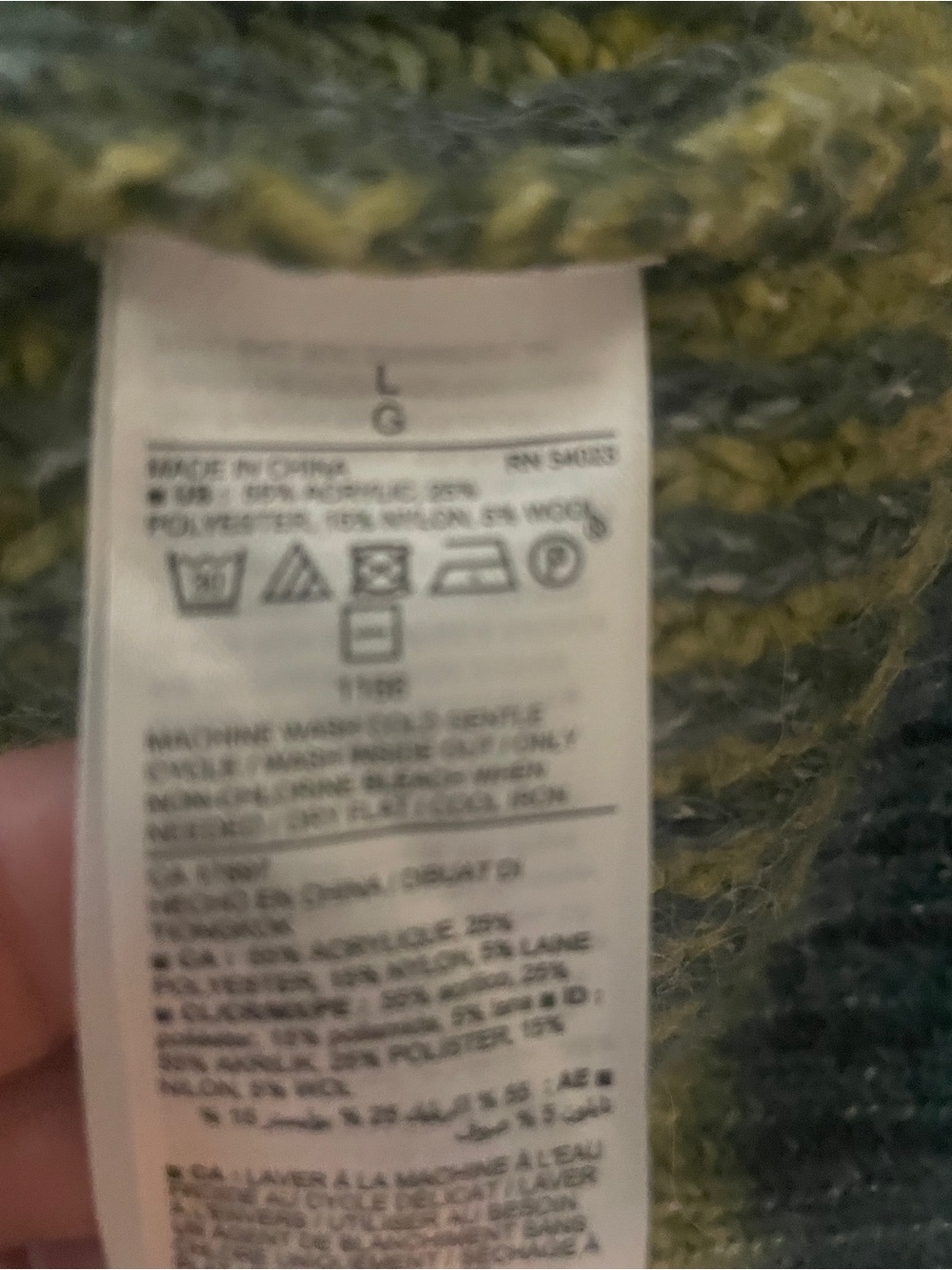 Old Navy Chunky Knit Turtleneck Sweater Large Green Brushed Halo Oversized Cozy - Picture 5 of 11